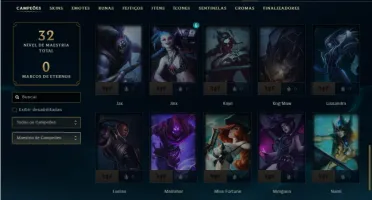Platina 1 com 50 Champs e 2 Skins