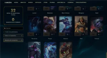Platina 1 com 50 Champs e 2 Skins