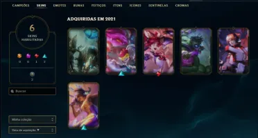 Conta prata 2 com 6 Skins e 26 Champs + 1050 RP