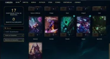 Conta prata 2 com 6 Skins e 26 Champs + 1050 RP