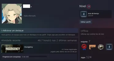 Conta Steam /Nível 13 /4 Anos/100+ Jogos/Sem VAC/Trade Ban
