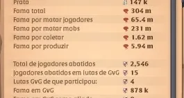 Conta 304m de fama total com coleta T8 de pedra + email