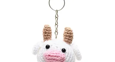 Chaveiro vaquinha em amigurumi