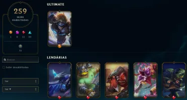 Conta lol com janna vitoriosa, rammus rei e 250 skins