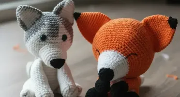 Kit Husky e Raposa Soneca em Amigurumi