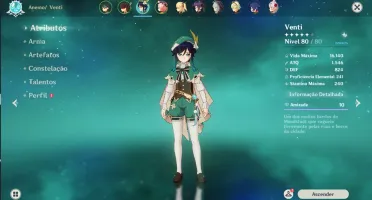 Xiao+Lança de jade + Venti + Mona + Jean