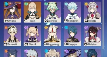 Xiao+Lança de jade + Venti + Mona + Jean