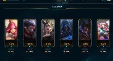 CONTA DE LOL UNRANKED C/ KATARINA RAINHA DE BATALHA E +SKINS