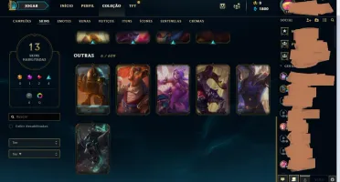 Conta nivel 114- season 9 ouro com 13 skins BARATINHA