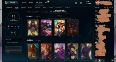 Conta nivel 114- season 9 ouro com 13 skins BARATINHA