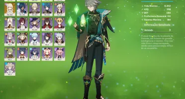 Conta Genshin Impact AR45 com 4 personagens cinco estrelas