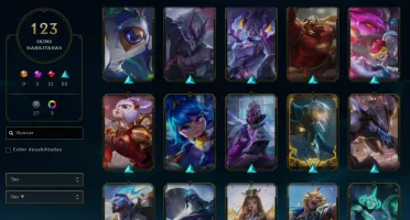 Conta LoL nível 279 + 123 skins c/ 136 campeões