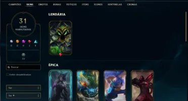 Platina 4 com 55 Champs e 31 Skins