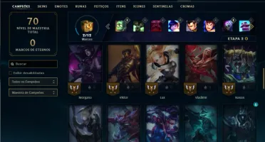 Platina 4 com 55 Champs e 31 Skins