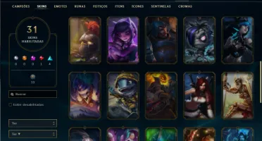 Platina 4 com 55 Champs e 31 Skins