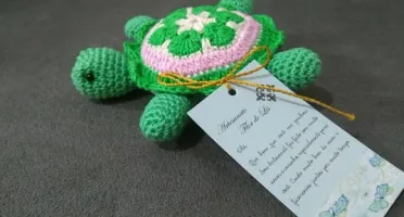 Amigurumi Tartaruga porta agulhas e alfinetes