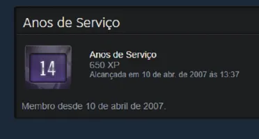CONTA STEAM 14 ANOS
