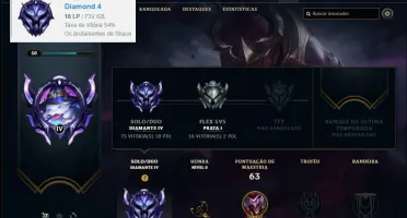 Conta Diamante 4 com 3 Skins e 35 Champs