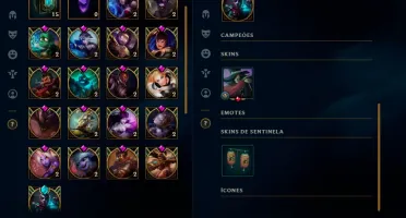 Conta LoL - Unranked - Borda Gold - 96 CAMPEÕES