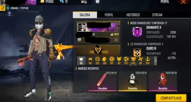 Conta Free Fire gemada Top