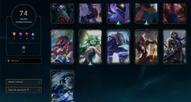 CONTA GOLD 4 LVL 186 COM 92 CAMPEÕES + 74 SKINS