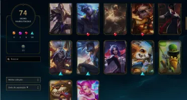 CONTA GOLD 4 LVL 186 COM 92 CAMPEÕES + 74 SKINS