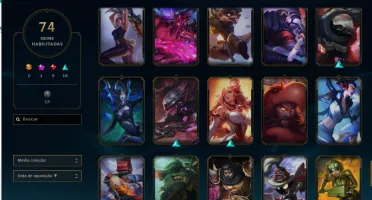 CONTA GOLD 4 LVL 186 COM 92 CAMPEÕES + 74 SKINS