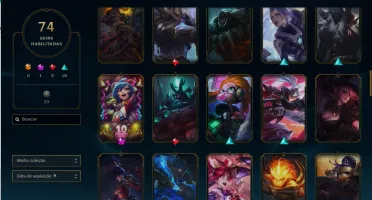 CONTA GOLD 4 LVL 186 COM 92 CAMPEÕES + 74 SKINS