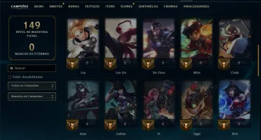Diamante 2 com 50 Champs e 5 Skins