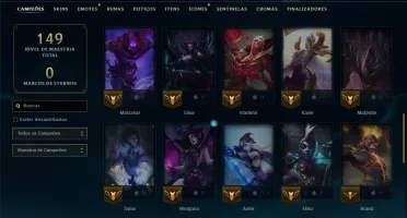 Diamante 2 com 50 Champs e 5 Skins