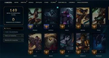 Diamante 2 com 50 Champs e 5 Skins