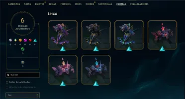 Diamante 2 com 50 Champs e 5 Skins