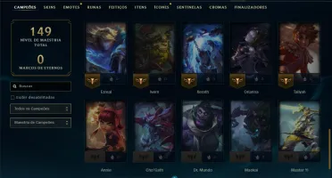 Diamante 2 com 50 Champs e 5 Skins
