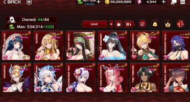 Conta Action Taimanin, todas 44 taimanins, skins unicas