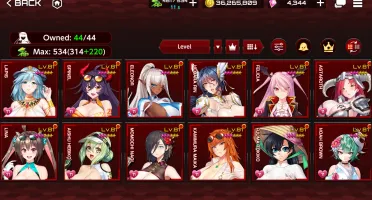 Conta Action Taimanin, todas 44 taimanins, skins unicas