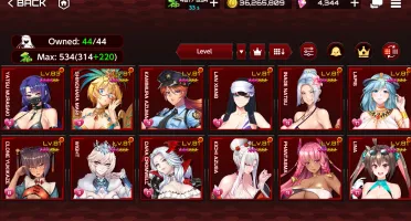 Conta Action Taimanin, todas 44 taimanins, skins unicas