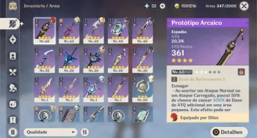 AR31 - Diluc e Mona + Onze personagens T4