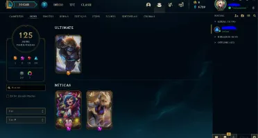CONTA LOL 125 SKINS + 7 Cromas + 5 Paginas de Runa