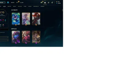 Conta League of Legends Platina III - 170 skins