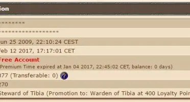 CONTA EM AMERA COM 377 TIBIA COINS, OUTFITS E MOUNTS PAGAS