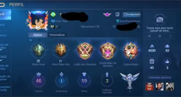 Conta Mobile Legends com 65+ skins