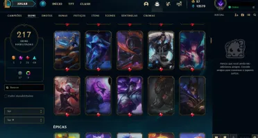 Conta Platina 1, Nível 216, com 217 skins I BR