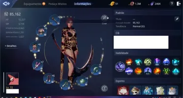 Conta Sa14 Lvl 72 85k poder