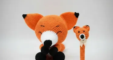 Duo Raposa Soneca e Raposa Newborn em Amigurumi
