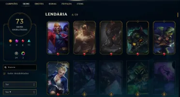 Conta de LoL - 73 skins / Borda de Platina