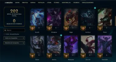 Diamante 4 com 70 Champs e 13 Skins