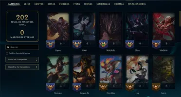 Diamante 4 com 70 Champs e 13 Skins