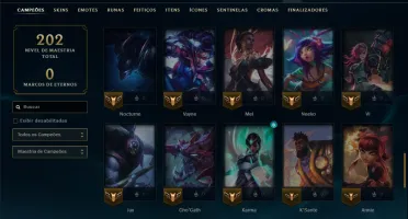 Diamante 4 com 70 Champs e 13 Skins