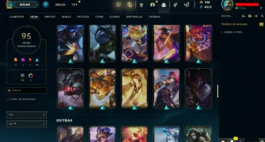 Conta LOL LVL 248 | 137 Campeões| 95 Skins |UNRANKED| 2014