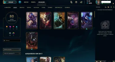 CONTA LOL - SEASON 3 - 105 CAMPEÕES - 79 SKINS / GOLD II